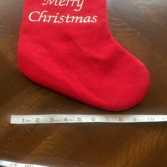 Holiday Sturdy Knit Merry Christmas Stocking W/ Soft Fuzzy Trim And Pom Poms - Picture 8 of 9